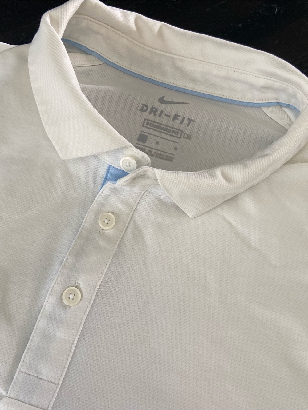 Nike White Polo with Light Blue Trim